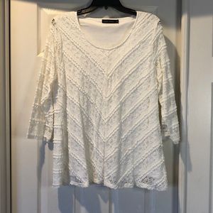 Casual Express White Lace Shirt